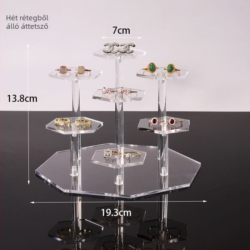 Vastagított akril lépcsőzetes asztali kiállító állvány figurákhoz — akril anyag, művészi stílus, asztali kijelző, 2025 tavasz megjelenés.