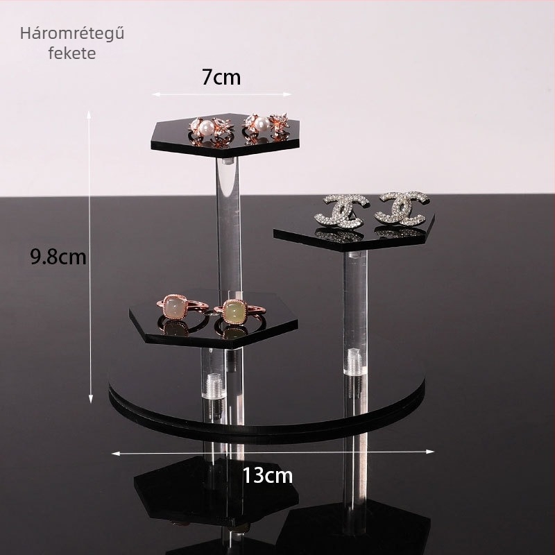Vastagított akril lépcsőzetes asztali kiállító állvány figurákhoz — akril anyag, művészi stílus, asztali kijelző, 2025 tavasz megjelenés.