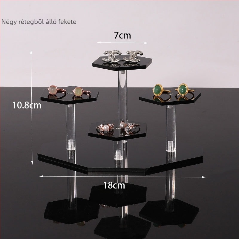Vastagított akril lépcsőzetes asztali kiállító állvány figurákhoz — akril anyag, művészi stílus, asztali kijelző, 2025 tavasz megjelenés.