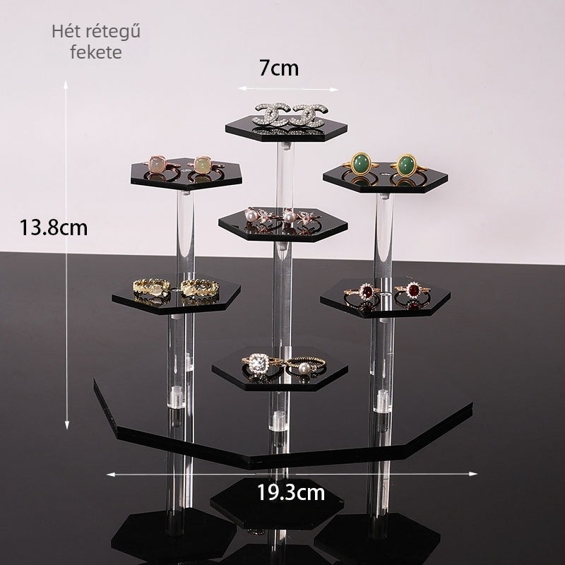 Vastagított akril lépcsőzetes asztali kiállító állvány figurákhoz — akril anyag, művészi stílus, asztali kijelző, 2025 tavasz megjelenés.