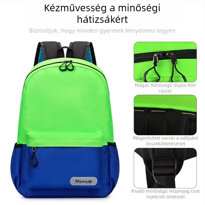 Általános iskolás diákok hátizsákja, uniszex, terheléscsökkentő dizájn, Oxford anyag, légáteresztő és kopásálló, vállpántokkal és levegőpárnázással, iskola használatra