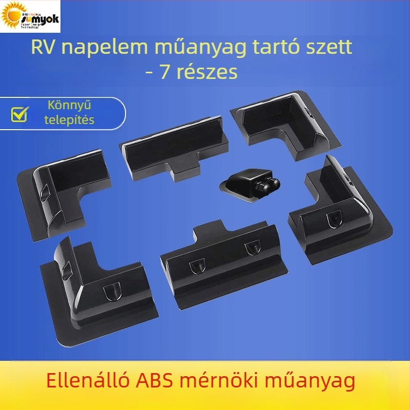 Műanyag napenergiás panel tartó RV-hez és jachtokhoz, ABS, 7 részes készlet csatlakozódobozzal — Márka SY, Modell Integrated, Anyag Műanyag, Tömeg 2000 g