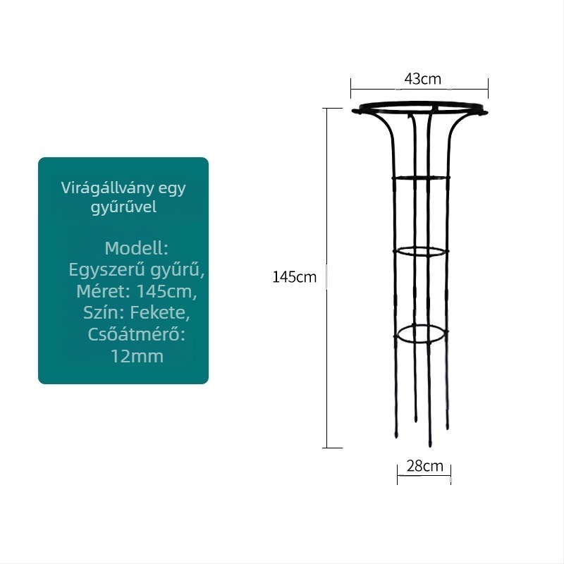 Mászókeret virágtartóval és balkonpolccal, acélcső műanyag bevonattal, pásztor-stílus, kombinált használat