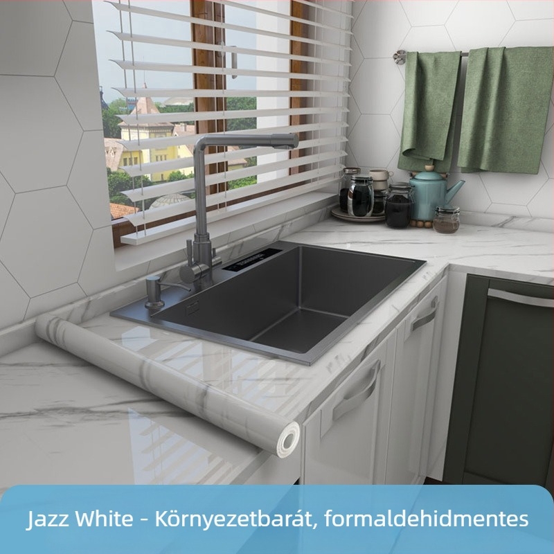 Konyhai PET falitapasz, olaj- és hőálló, márványmintás, öntapadós, 1 db, vízálló