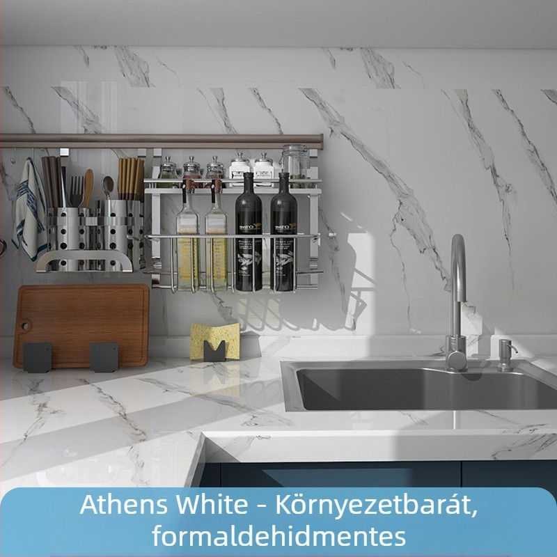 Konyhai PET falitapasz, olaj- és hőálló, márványmintás, öntapadós, 1 db, vízálló