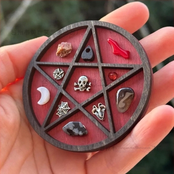 Miniatűr ékszertartó polc, boxwoodfa, LT márka, kézzel készített függő dekoratív elem, modern egyszerű stílus