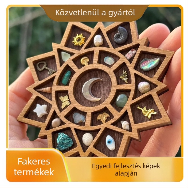 Miniatűr ékszertartó polc, boxwoodfa, LT márka, kézzel készített függő dekoratív elem, modern egyszerű stílus