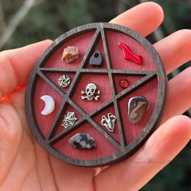 Miniatűr ékszertartó polc, boxwoodfa, LT márka, kézzel készített függő dekoratív elem, modern egyszerű stílus