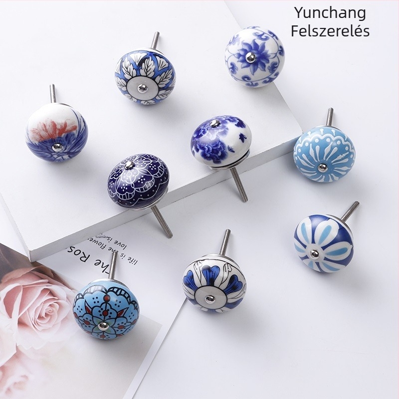 Yunchang kerek kerámia fogantyú szekrényekhez és fiókokhoz — modern, könnyű luxus kialakítás; anyag kerámia; felületkezelés elektroplatinálás; márka Yunchang Hardware.