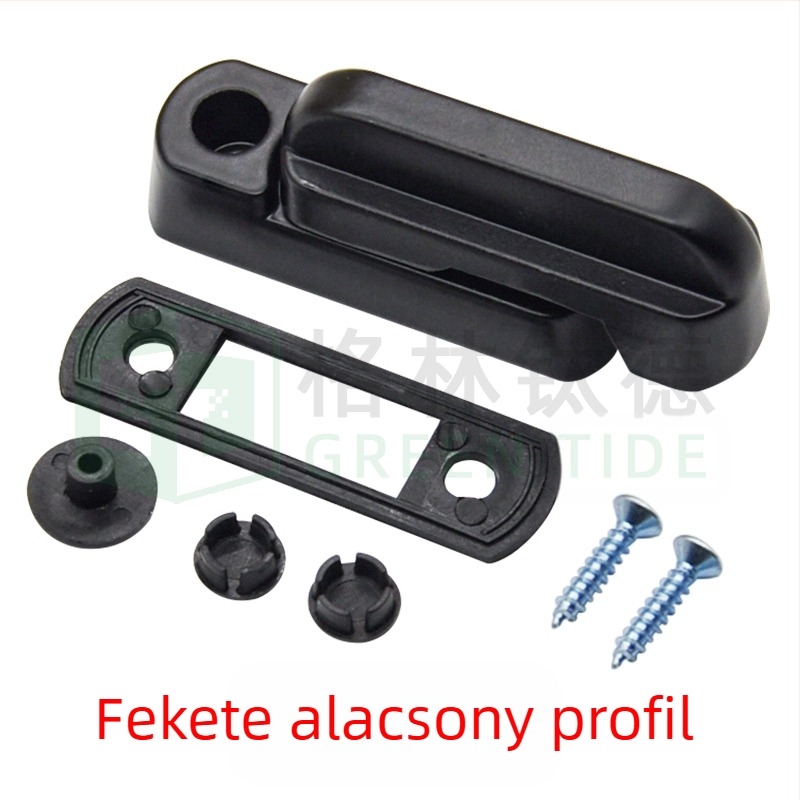 T-típusú ajtó- és ablakzár, fúrás nélküli, ötvözetből, kulccsal, lopás elleni