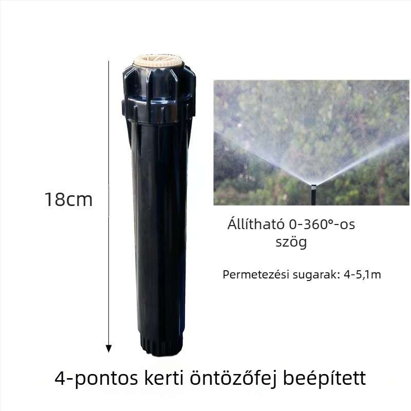 Guangying elásott teleszkópos öntözőfej, 360°-os forgással, gyep- és kertöntözéshez (mérnöki műanyagok)