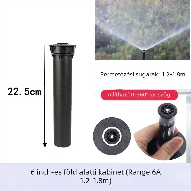 Guangying elásott teleszkópos öntözőfej, 360°-os forgással, gyep- és kertöntözéshez (mérnöki műanyagok)