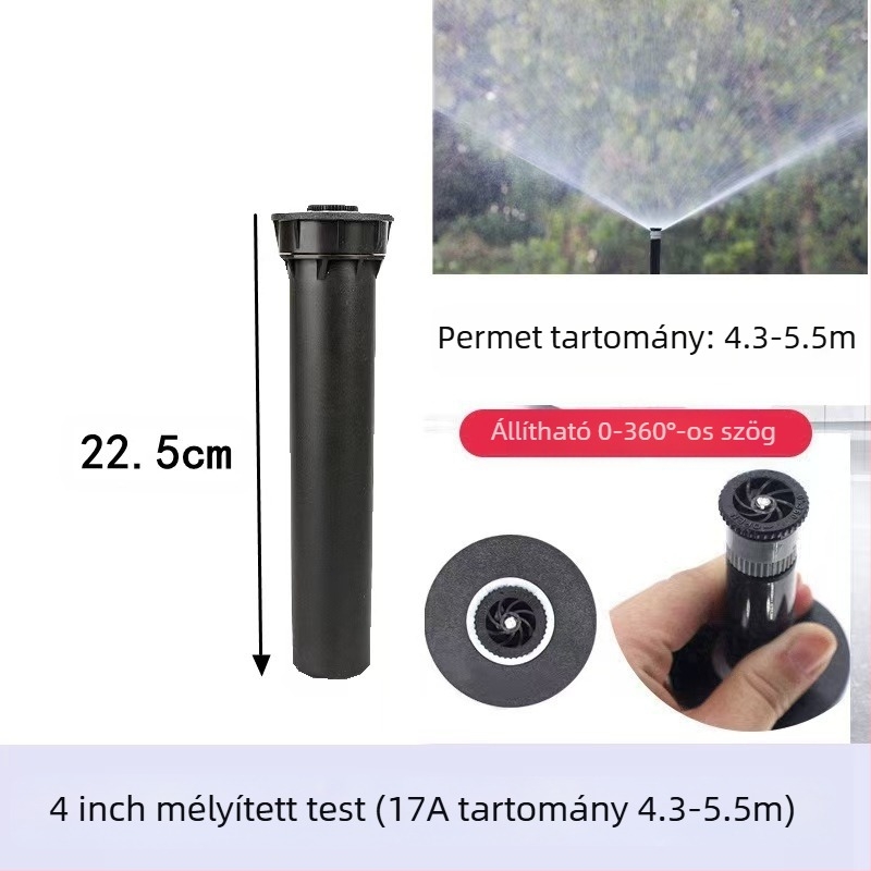 Guangying elásott teleszkópos öntözőfej, 360°-os forgással, gyep- és kertöntözéshez (mérnöki műanyagok)