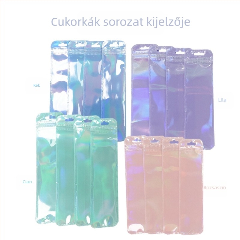 Átlátszó önzáró ajándékcsomagoló taska kerek sarkokkal; zárási hossz 2.5 cm; 50 darab/csomag; anyag: új anyag