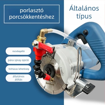 Vízpermetező készülék vágó- és hasító gépekhez porvédelmi és hűtési funkcióval, univerzális gránit/márvány gépekhez, tartozék sarokcsiszolóhoz