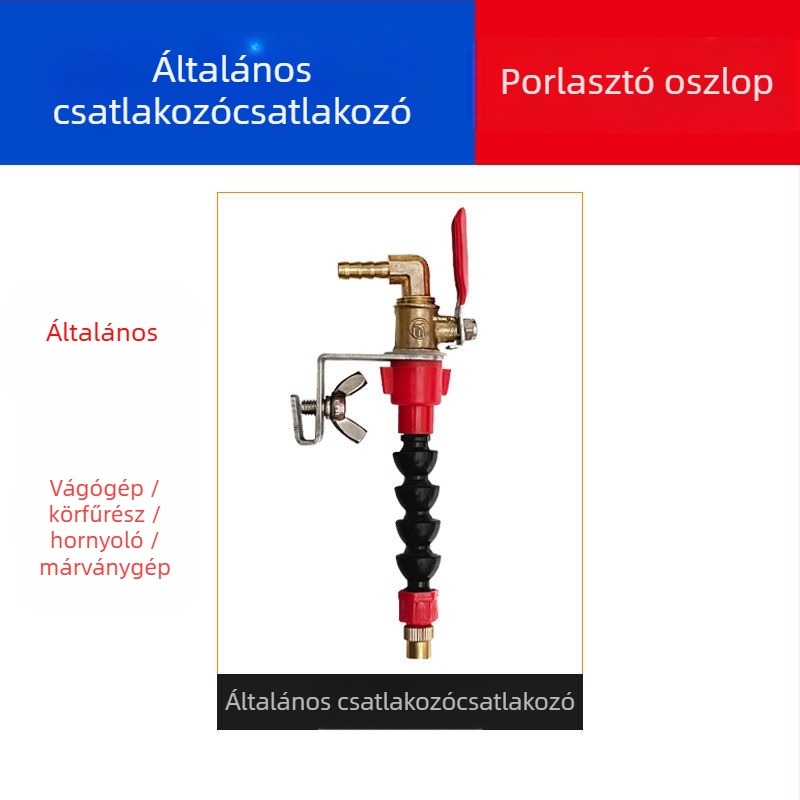 Vízpermetező készülék vágó- és hasító gépekhez porvédelmi és hűtési funkcióval, univerzális gránit/márvány gépekhez, tartozék sarokcsiszolóhoz