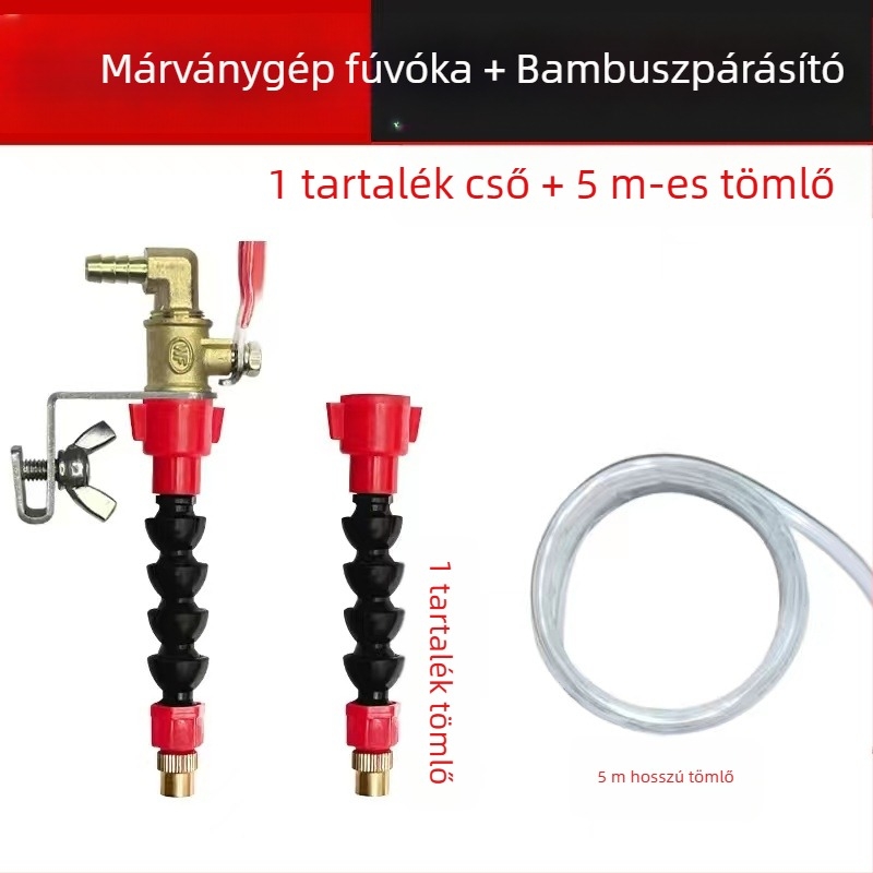 Vízpermetező készülék vágó- és hasító gépekhez porvédelmi és hűtési funkcióval, univerzális gránit/márvány gépekhez, tartozék sarokcsiszolóhoz