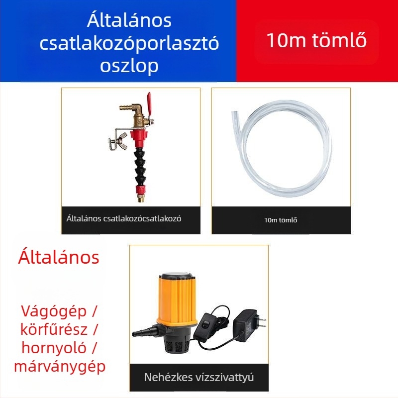 Vízpermetező készülék vágó- és hasító gépekhez porvédelmi és hűtési funkcióval, univerzális gránit/márvány gépekhez, tartozék sarokcsiszolóhoz
