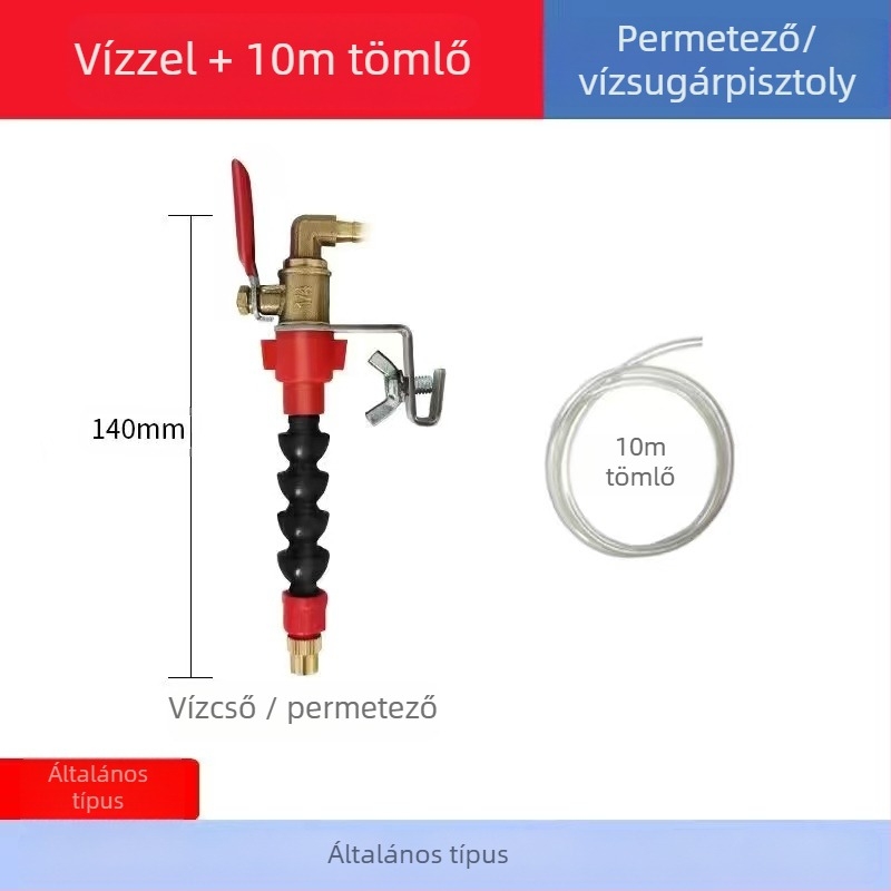 Vízpermetező készülék vágó- és hasító gépekhez porvédelmi és hűtési funkcióval, univerzális gránit/márvány gépekhez, tartozék sarokcsiszolóhoz