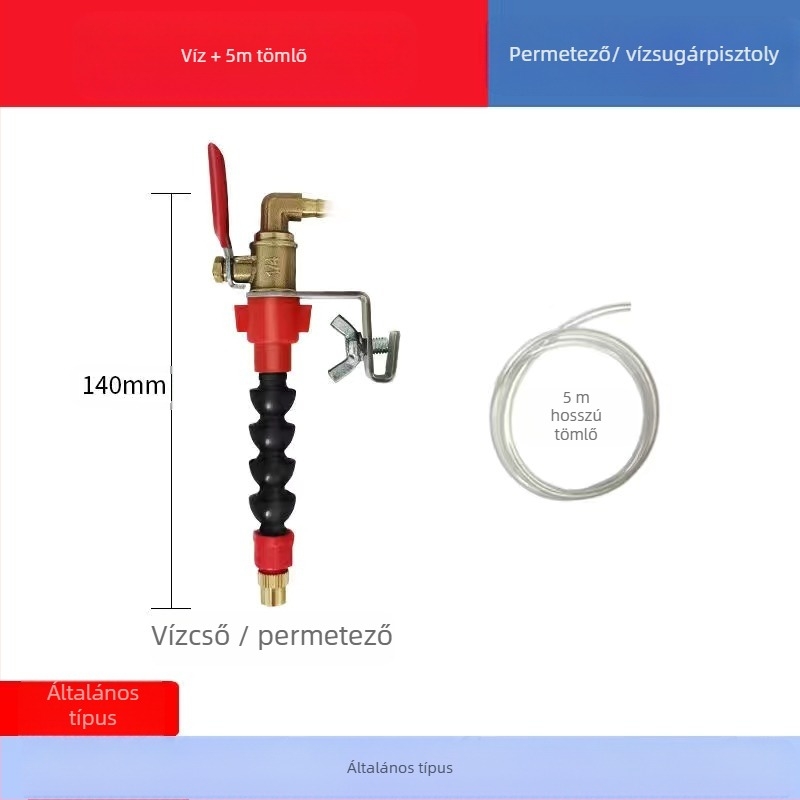 Vízpermetező készülék vágó- és hasító gépekhez porvédelmi és hűtési funkcióval, univerzális gránit/márvány gépekhez, tartozék sarokcsiszolóhoz