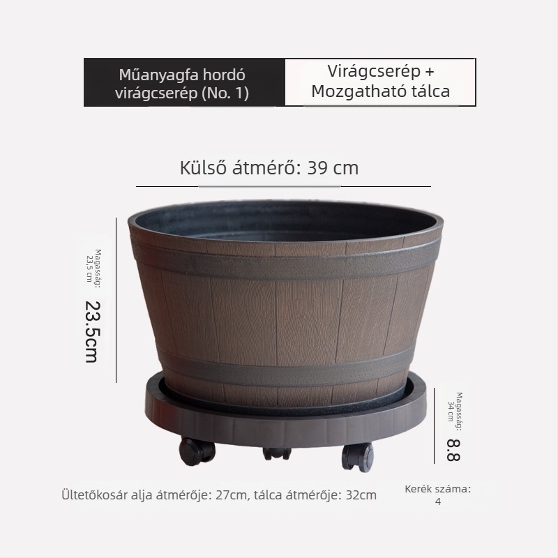 Gyanta virágtartó, padlón álló, klasszikus stílus, otthoni kertészkedéshez