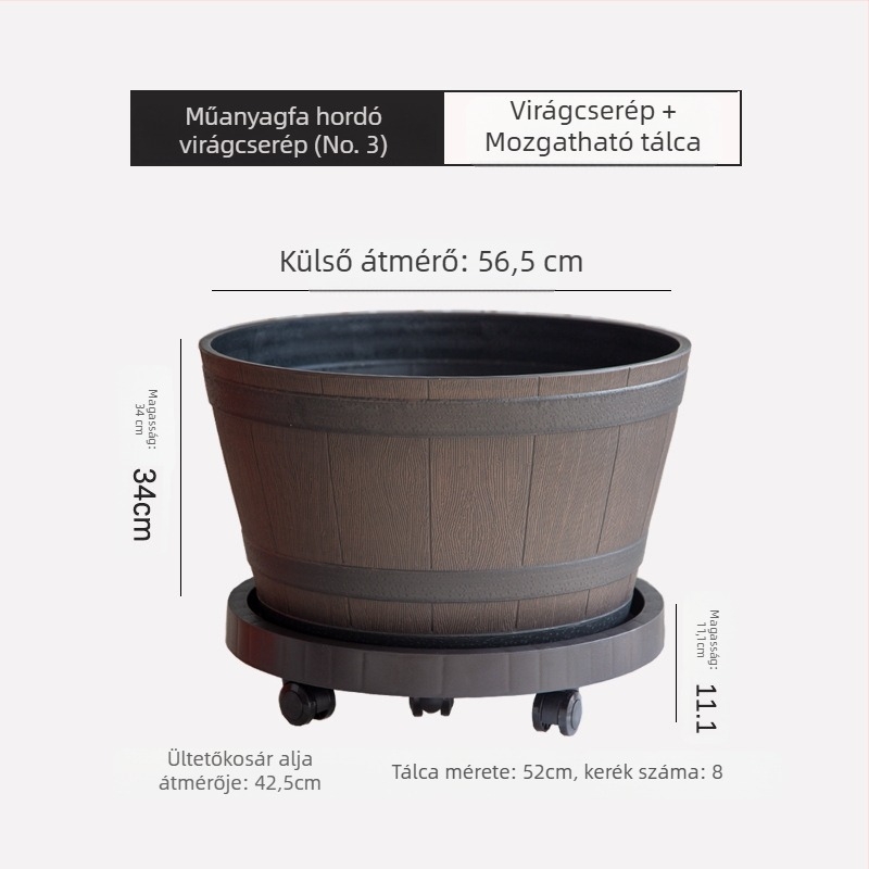 Gyanta virágtartó, padlón álló, klasszikus stílus, otthoni kertészkedéshez