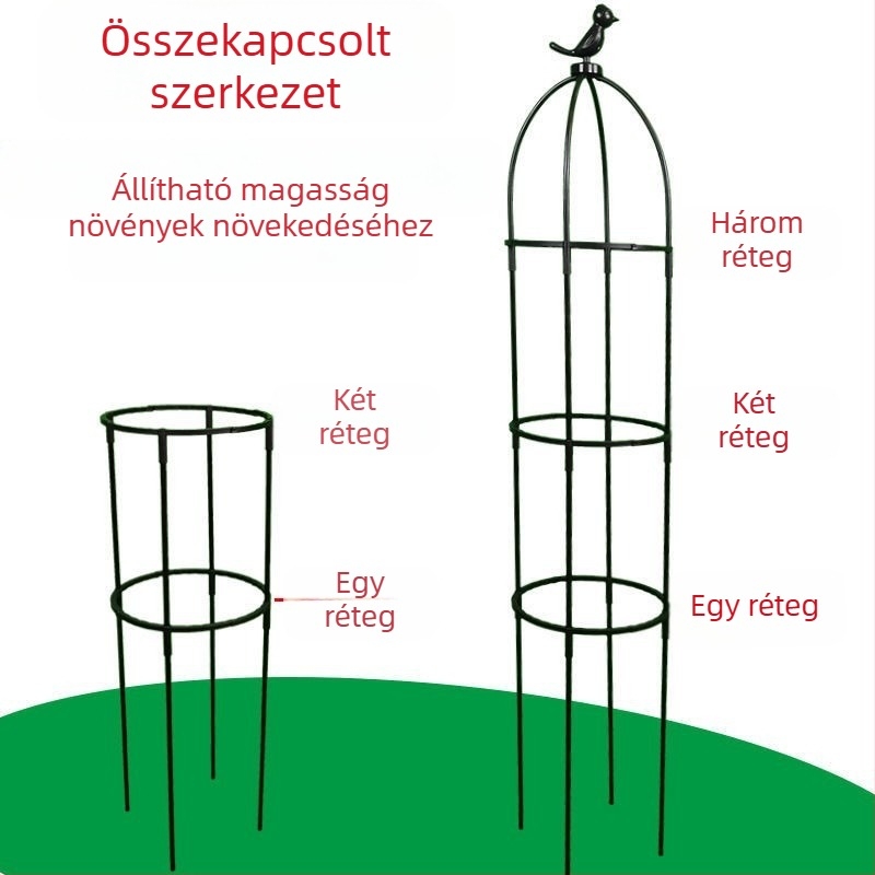 Kerti futó növényekhez tervezett keret rózsák és clematis számára, esernyő alakú keret, gomba alakú virágtartó, zöld növények támasza kültéri használatra (Stílus: Pastoral; Növekedési hőmérséklet: Egyéb; Növényfajták: Egyéb)