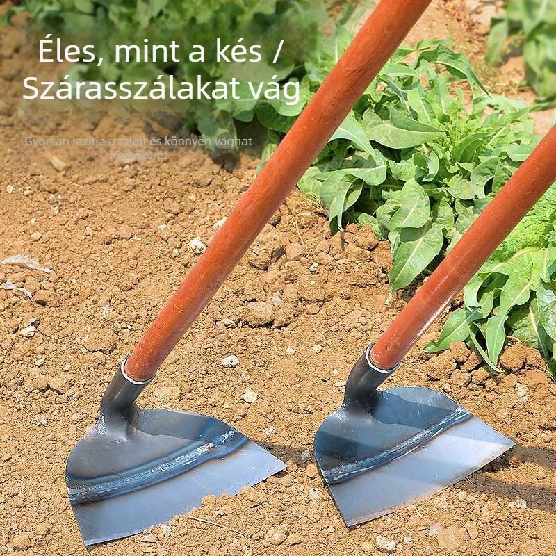 Mangán acél kertészeti ásó, többfunkciós eszköz gyomláláshoz, ásáshoz és zöldségek ültetéséhez