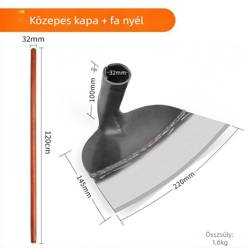 Mangán acél kertészeti ásó, többfunkciós eszköz gyomláláshoz, ásáshoz és zöldségek ültetéséhez