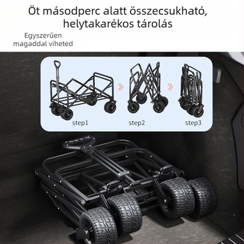 Kemping kocsi – Összecsukható kültéri hordozható kocsi, piknikasztallal