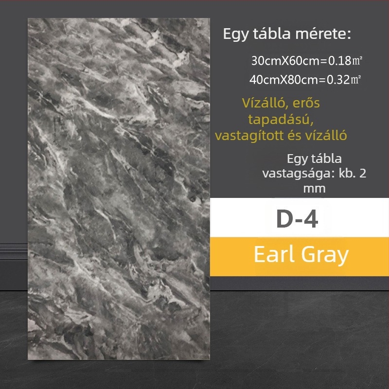 Márványhatású falitapasz, öntapadó, vízálló PVC falra – fürdőszoba, nappali és konyha (1 darab)