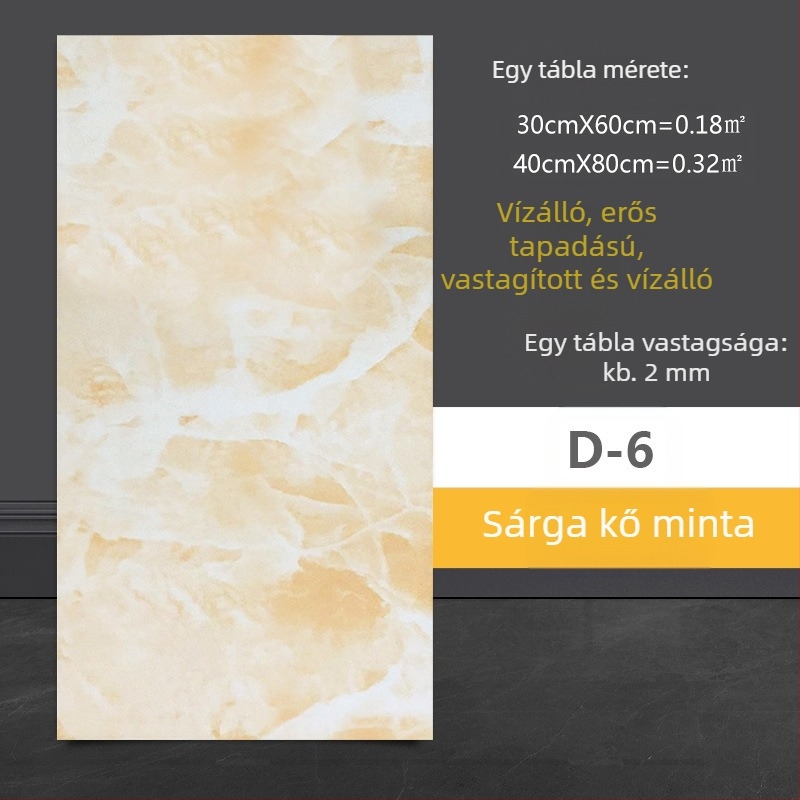 Márványhatású falitapasz, öntapadó, vízálló PVC falra – fürdőszoba, nappali és konyha (1 darab)
