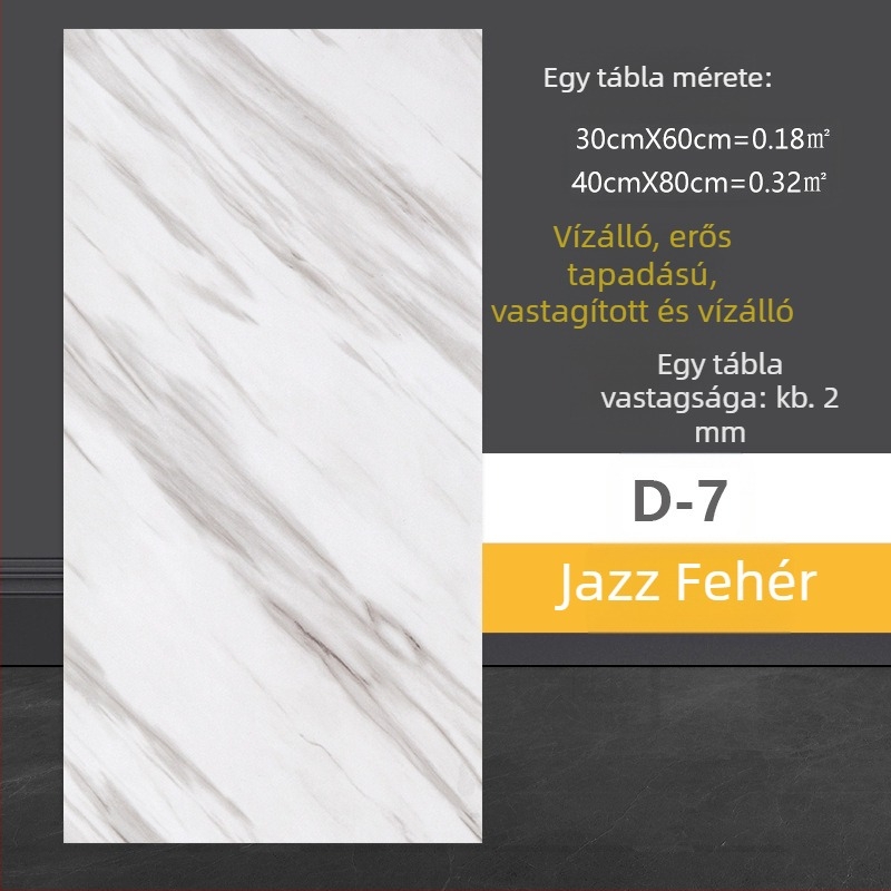 Márványhatású falitapasz, öntapadó, vízálló PVC falra – fürdőszoba, nappali és konyha (1 darab)