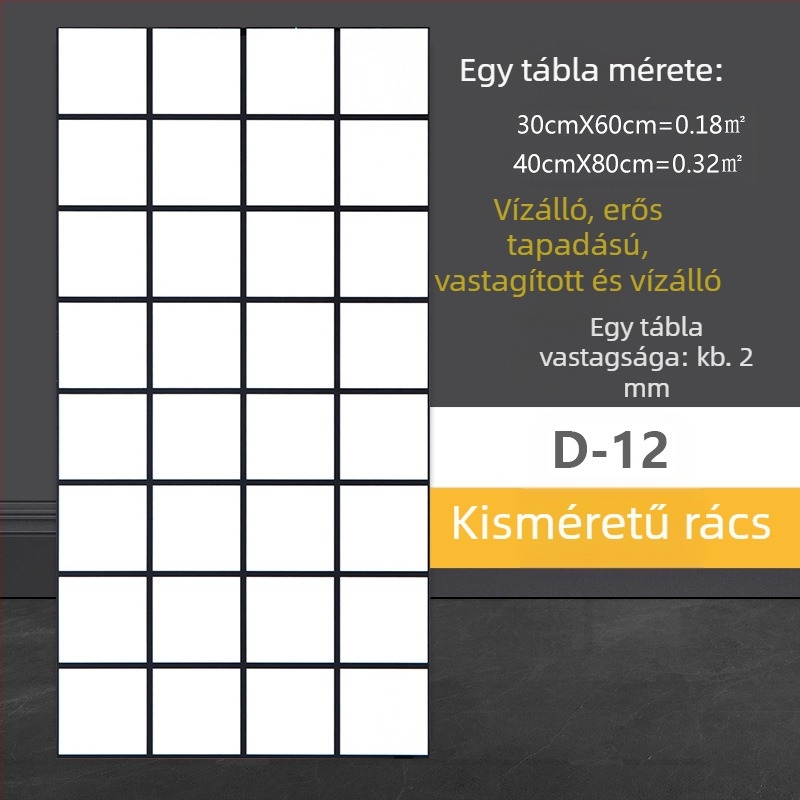 Márványhatású falitapasz, öntapadó, vízálló PVC falra – fürdőszoba, nappali és konyha (1 darab)