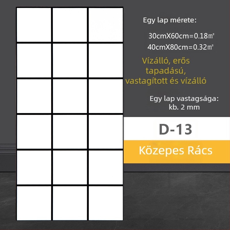 Márványhatású falitapasz, öntapadó, vízálló PVC falra – fürdőszoba, nappali és konyha (1 darab)