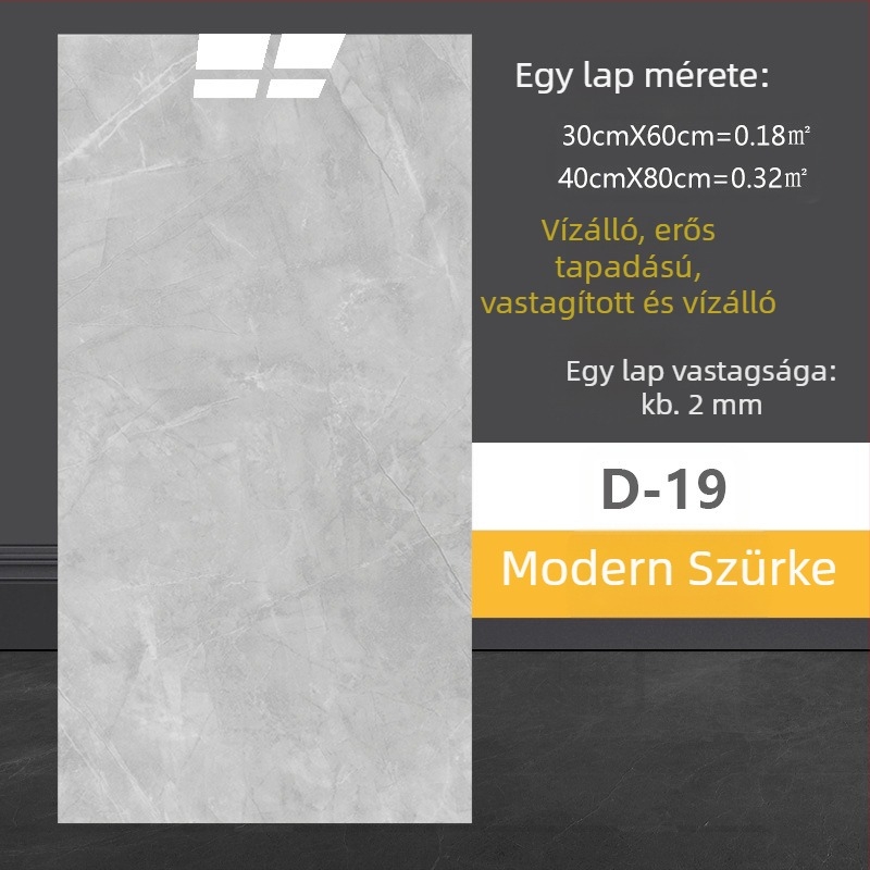 Márványhatású falitapasz, öntapadó, vízálló PVC falra – fürdőszoba, nappali és konyha (1 darab)