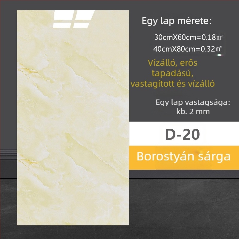 Márványhatású falitapasz, öntapadó, vízálló PVC falra – fürdőszoba, nappali és konyha (1 darab)