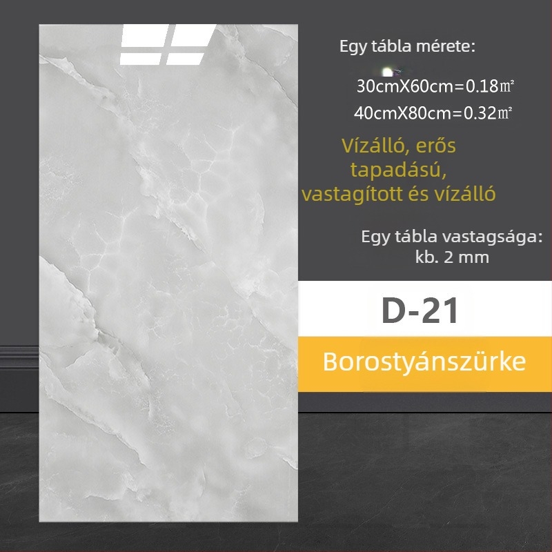 Márványhatású falitapasz, öntapadó, vízálló PVC falra – fürdőszoba, nappali és konyha (1 darab)