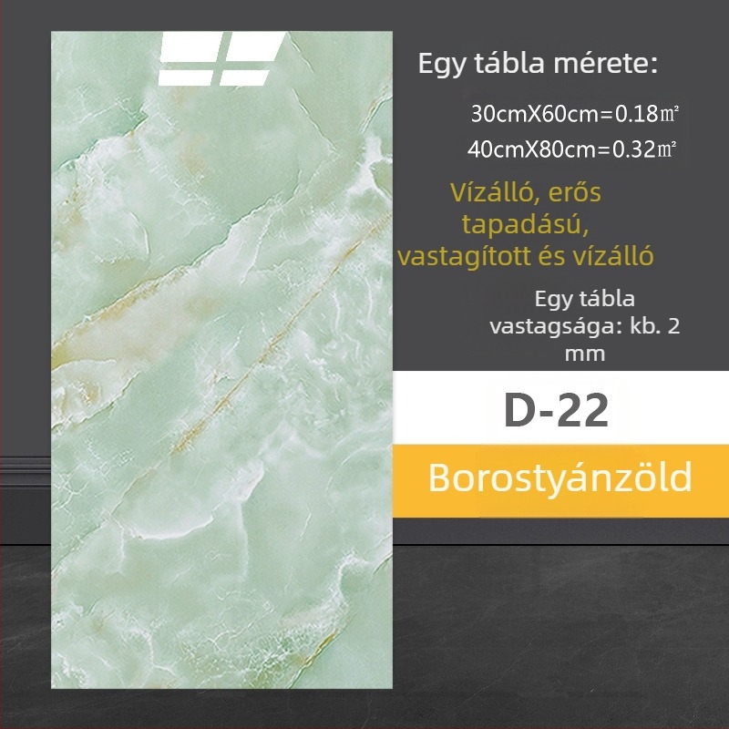 Márványhatású falitapasz, öntapadó, vízálló PVC falra – fürdőszoba, nappali és konyha (1 darab)