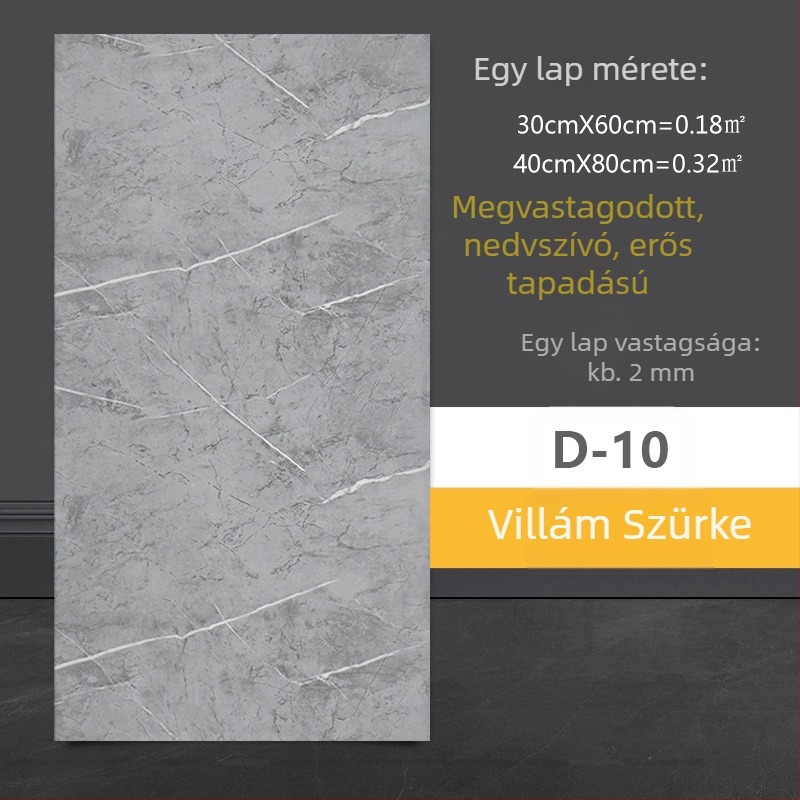 Márványhatású falitapasz, öntapadó, vízálló PVC falra – fürdőszoba, nappali és konyha (1 darab)