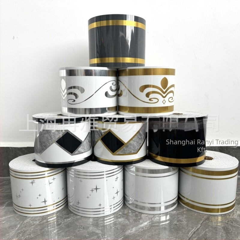 PVC márvány imitációjú csempe, öntapadós díszítőcsík falhoz és küszöbhöz