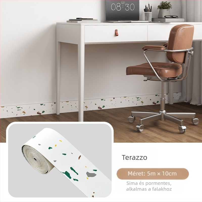 PVC márvány imitációjú csempe, öntapadós díszítőcsík falhoz és küszöbhöz