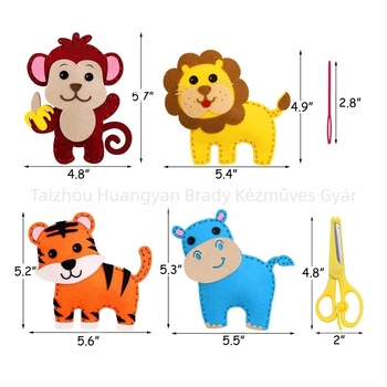 PRETTY DIY kézzel varrt filc állat babák, nem szőtt anyag, OPP zacskó csomagolás, Tanabata Fesztivál számára