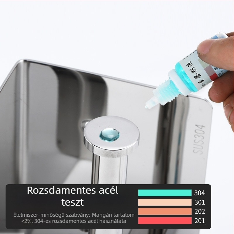 Huanuo WC-papír tartó 304 rozsdamentes acélból, négyzetes alak, tükrös felület, modern minimalizmus