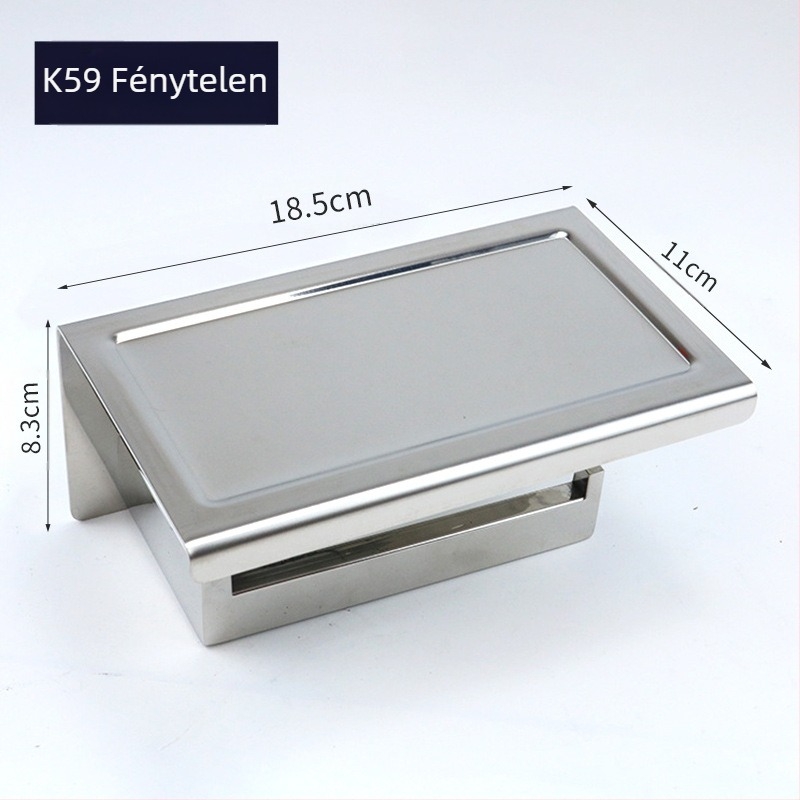 Huanuo WC-papír tartó 304 rozsdamentes acélból, négyzetes alak, tükrös felület, modern minimalizmus