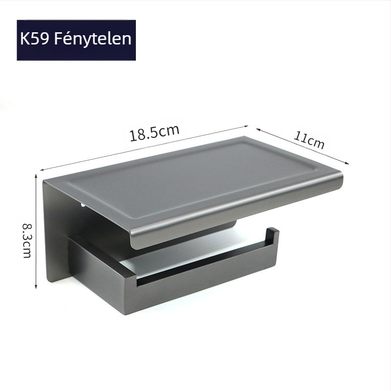 Huanuo WC-papír tartó 304 rozsdamentes acélból, négyzetes alak, tükrös felület, modern minimalizmus