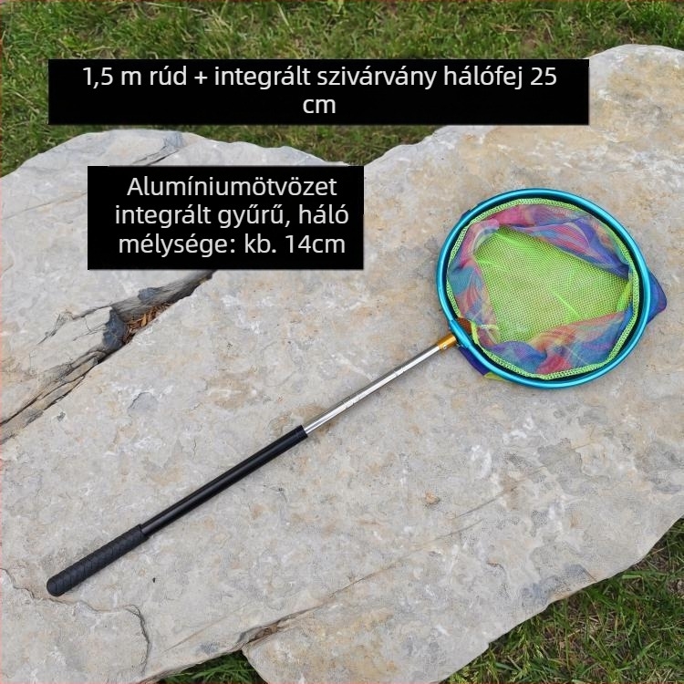 Gyerekeknek szóló teleszkópos háló rozsdamentes acél-alumínium ötvözetű rúddal halászatra, lepkéknek és rovaroknak