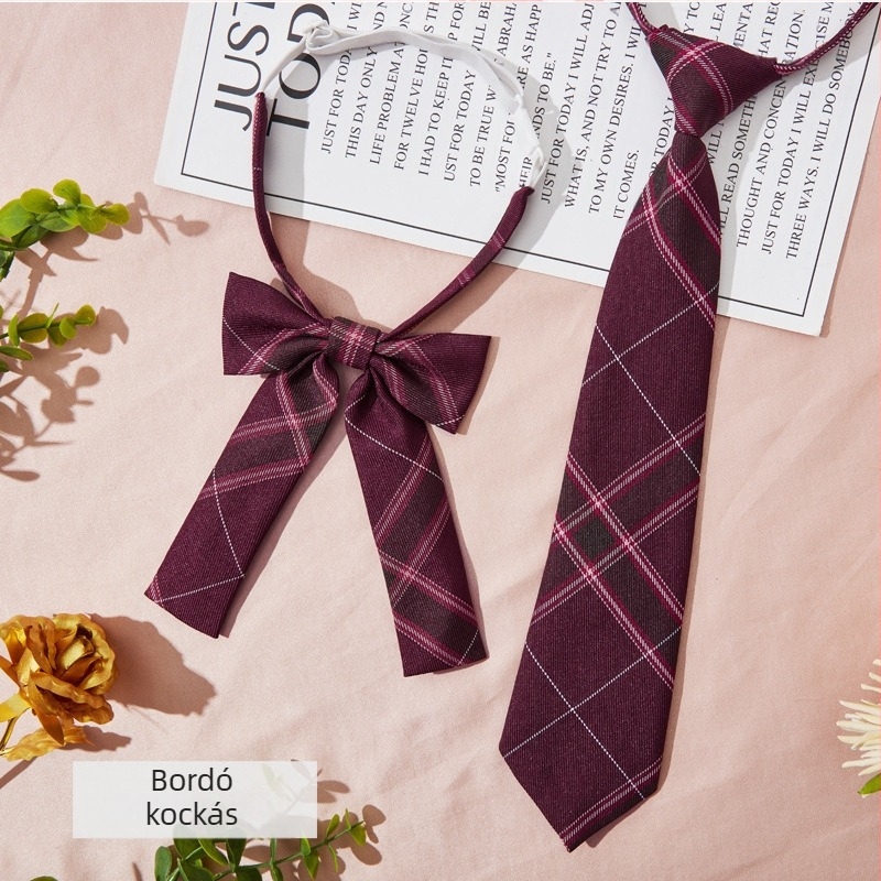 Nyakkendő csipesz kockás mintával, páros stílus, felnőtteknek, nyakkendő virág dísz