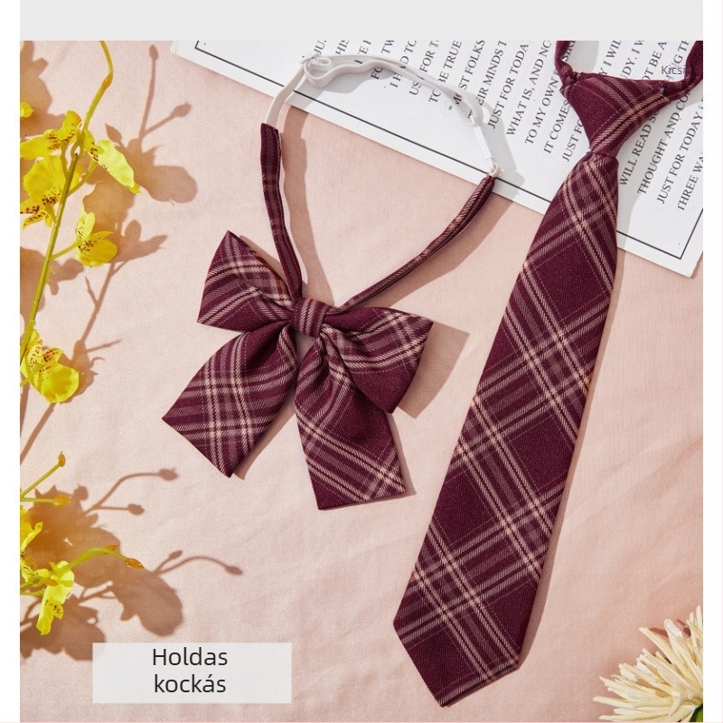 Nyakkendő csipesz kockás mintával, páros stílus, felnőtteknek, nyakkendő virág dísz