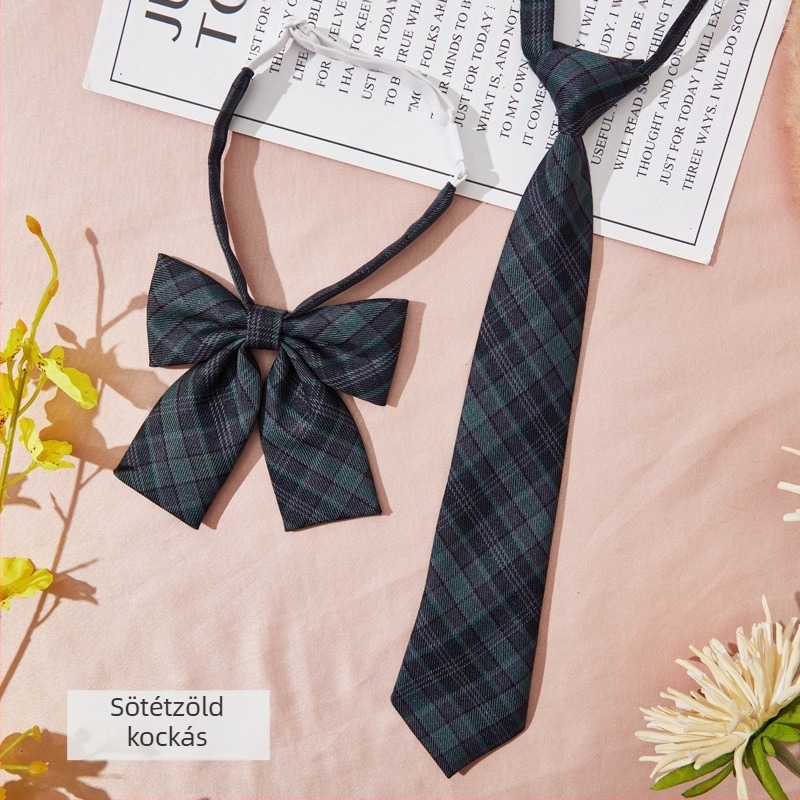 Nyakkendő csipesz kockás mintával, páros stílus, felnőtteknek, nyakkendő virág dísz